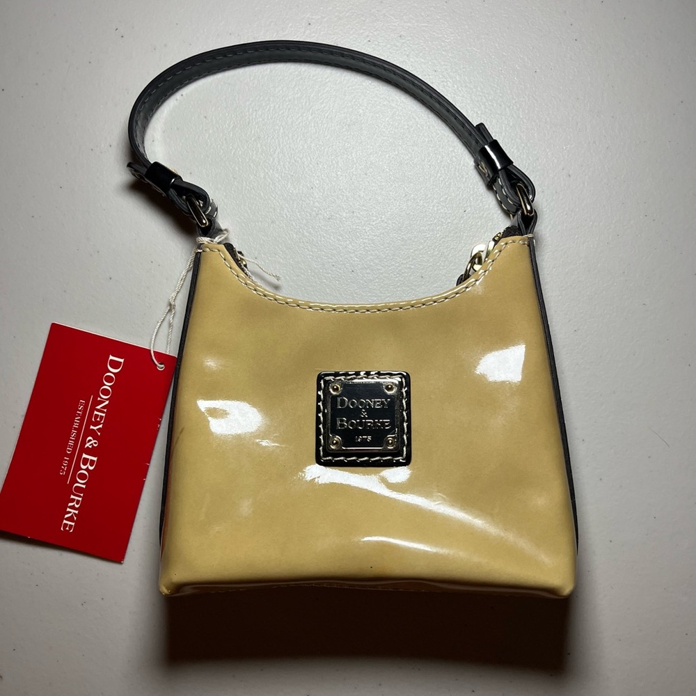 Dooney & Bourke Taupe and Black Mini Purse